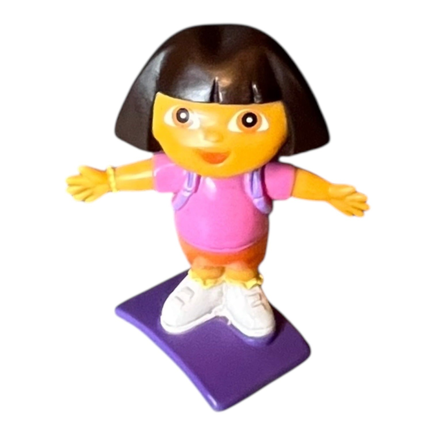 Dora The Explorer Character Wearing Backpack 2.7” Figure Nickelodeon Toy On Base