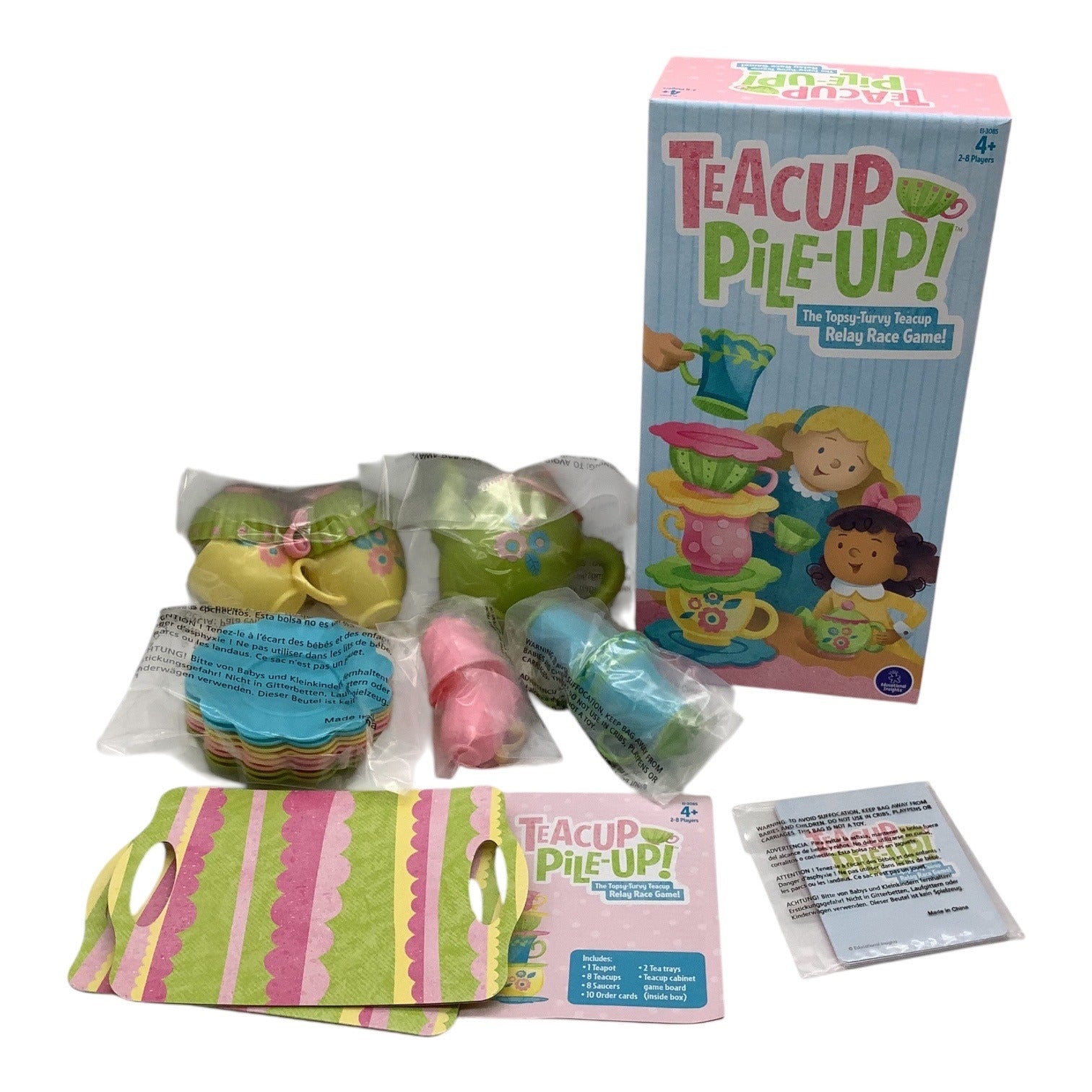 Educational Insights Teacup Pile-Up! Preschool Relay Game Fun Educational Game