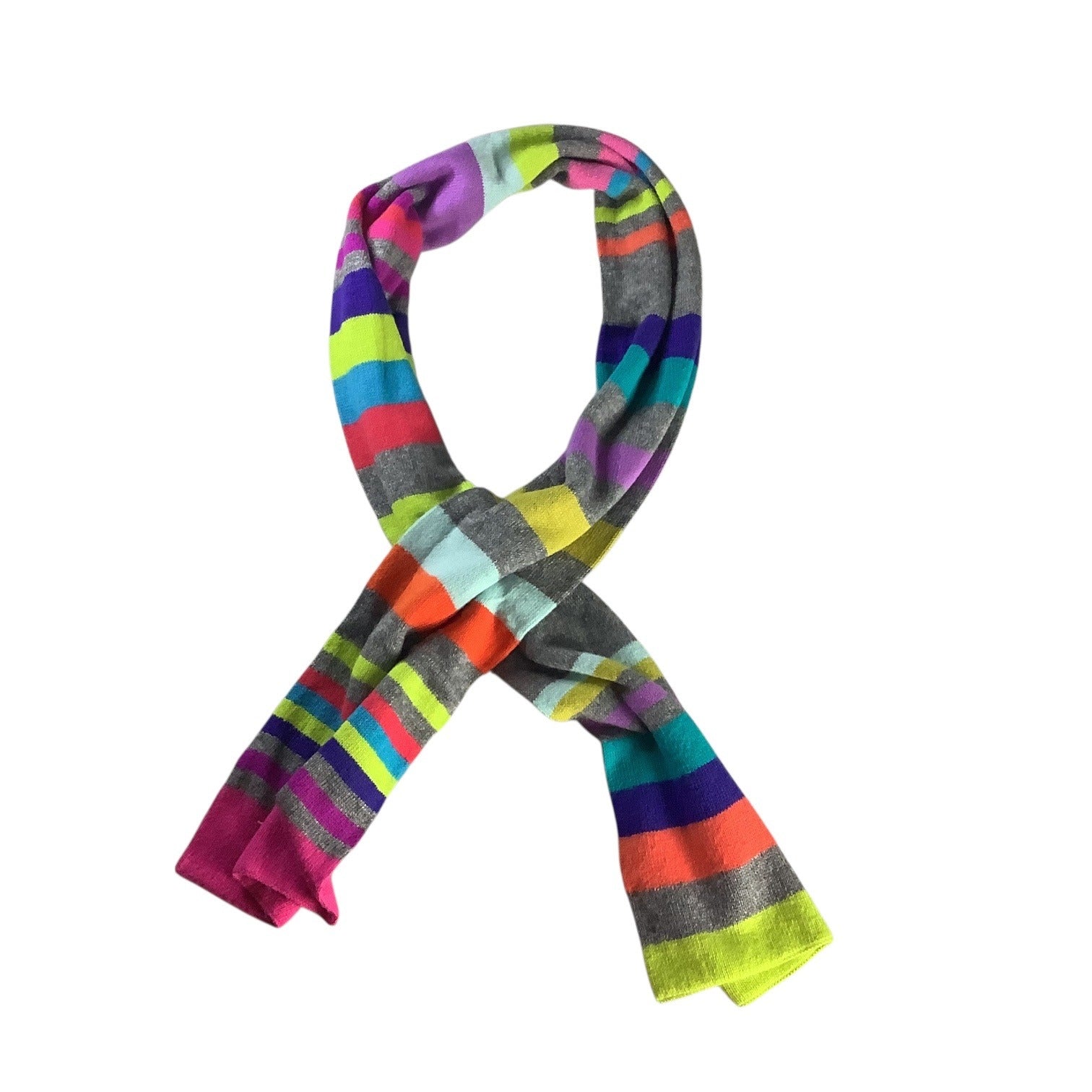 Xhilaration Women's Striped Multicolor Long Scarf Knitted Winter Accessory