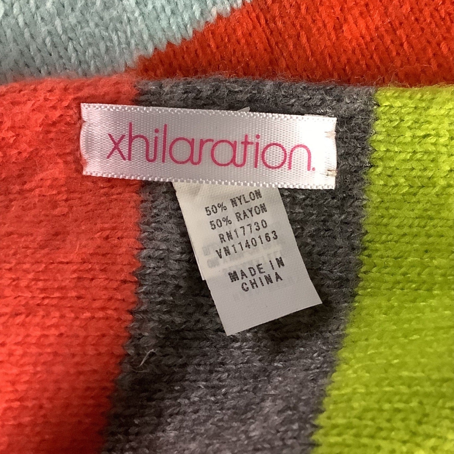 Xhilaration Women's Striped Multicolor Long Scarf Knitted Winter Accessory