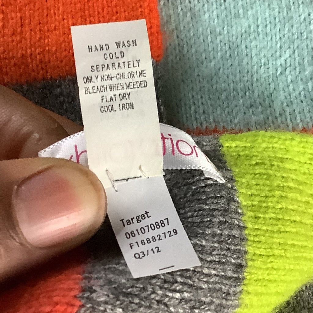 Xhilaration Women's Striped Multicolor Long Scarf Knitted Winter Accessory