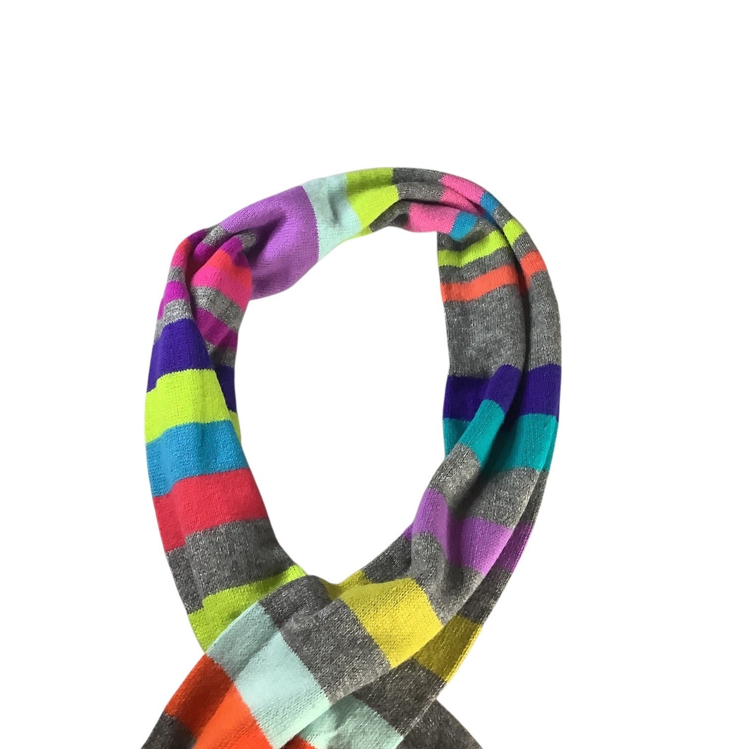 Xhilaration Women's Striped Multicolor Long Scarf Knitted Winter Accessory