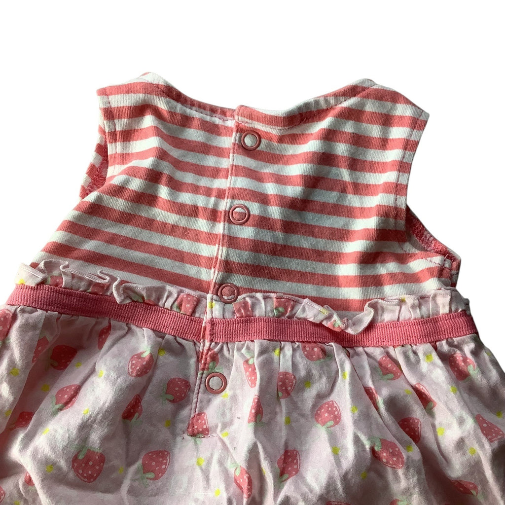 Kidgets Baby Girl 3pc Set Dress &  Bloomers Strawberry Print 0-3 Months