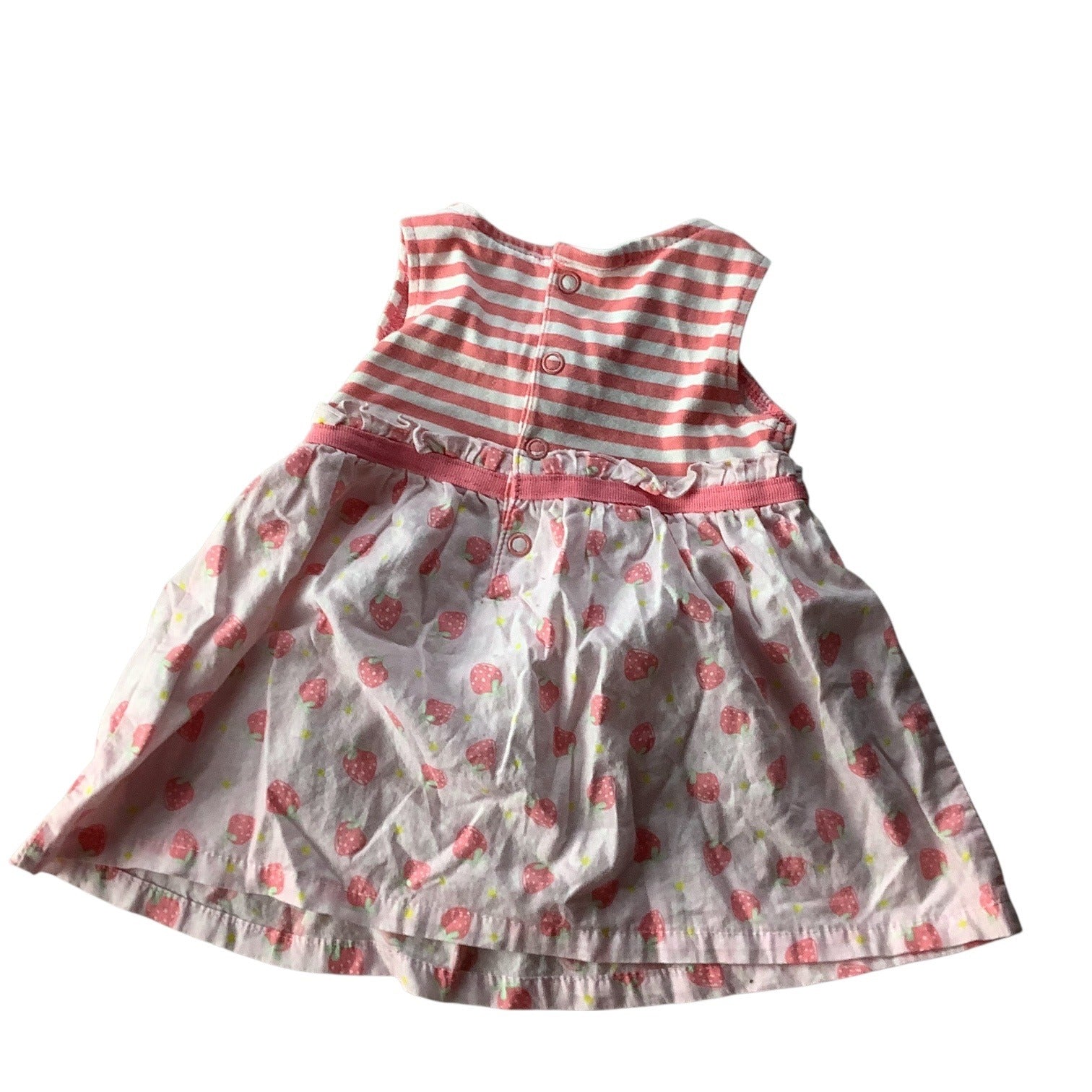 Kidgets Baby Girl 3pc Set Dress &  Bloomers Strawberry Print 0-3 Months