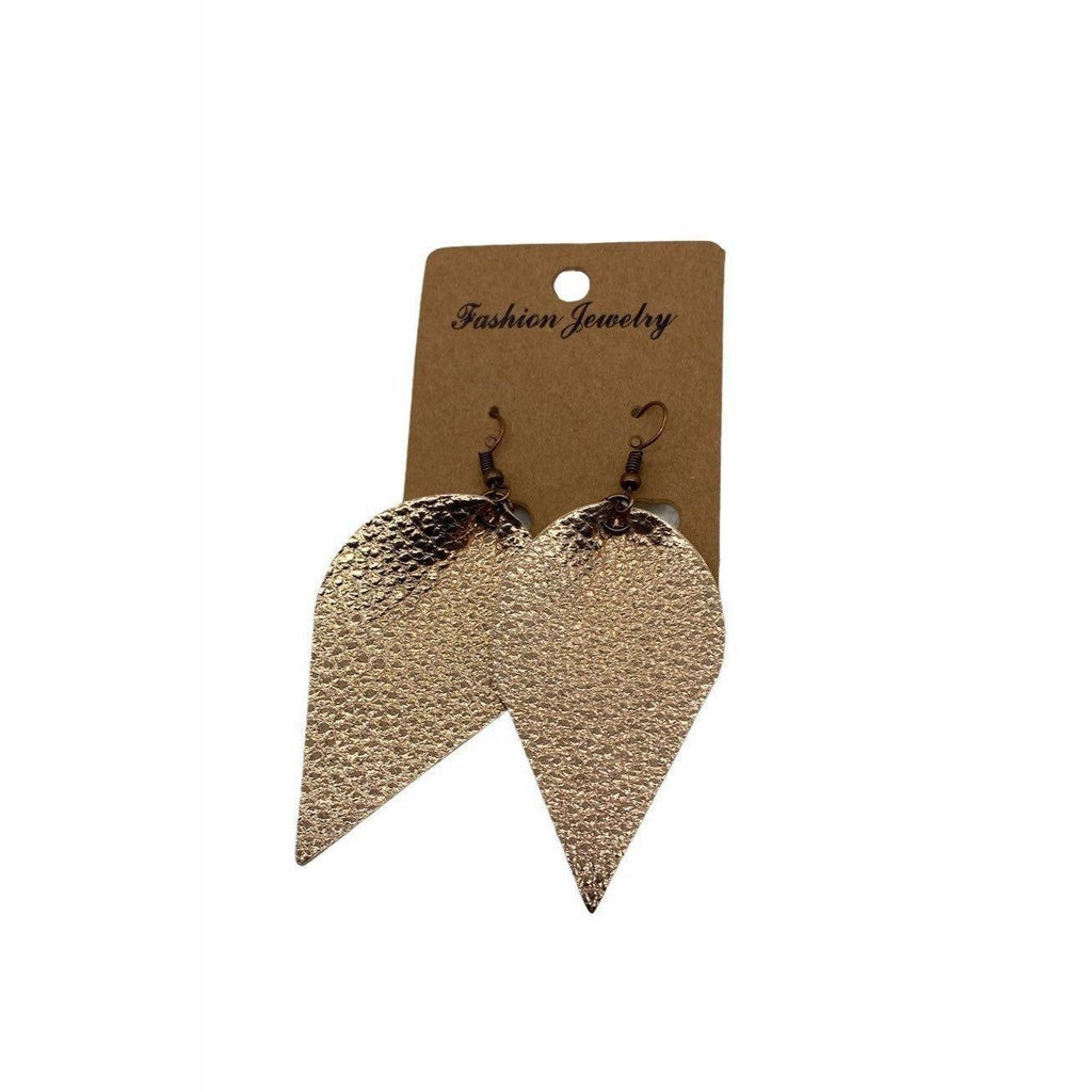 Tear Drop Women’s Rose Gold Texture Earrings Lightweight Hook Dangle