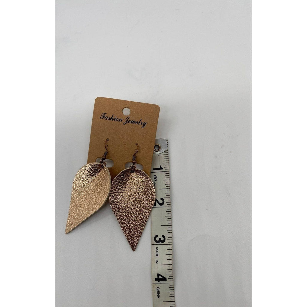 Tear Drop Women’s Rose Gold Texture Earrings Lightweight Hook Dangle