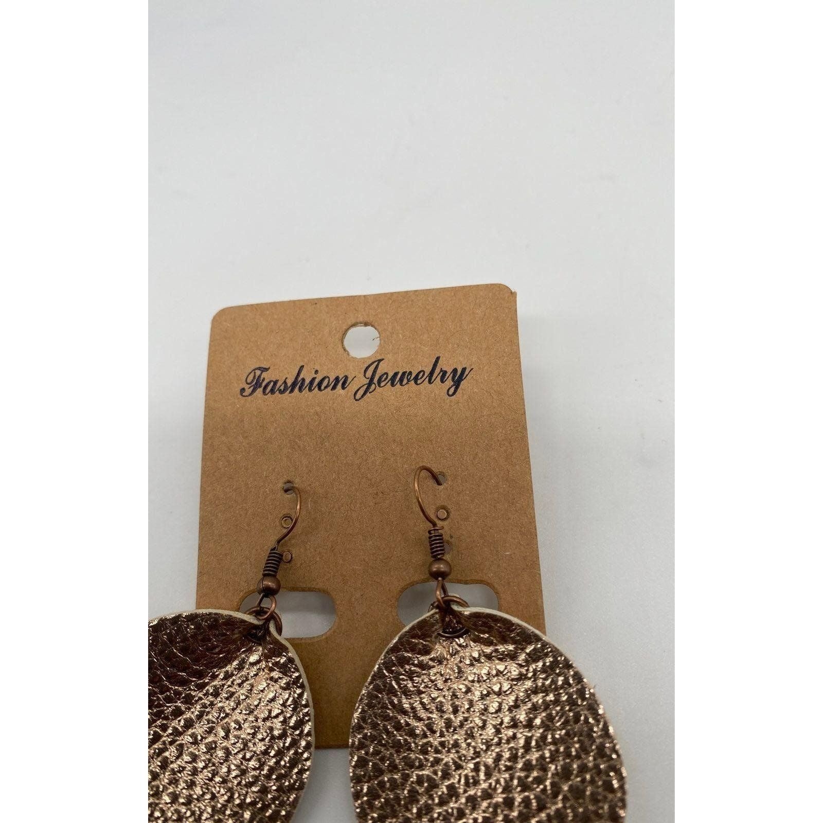 Tear Drop Women’s Rose Gold Texture Earrings Lightweight Hook Dangle