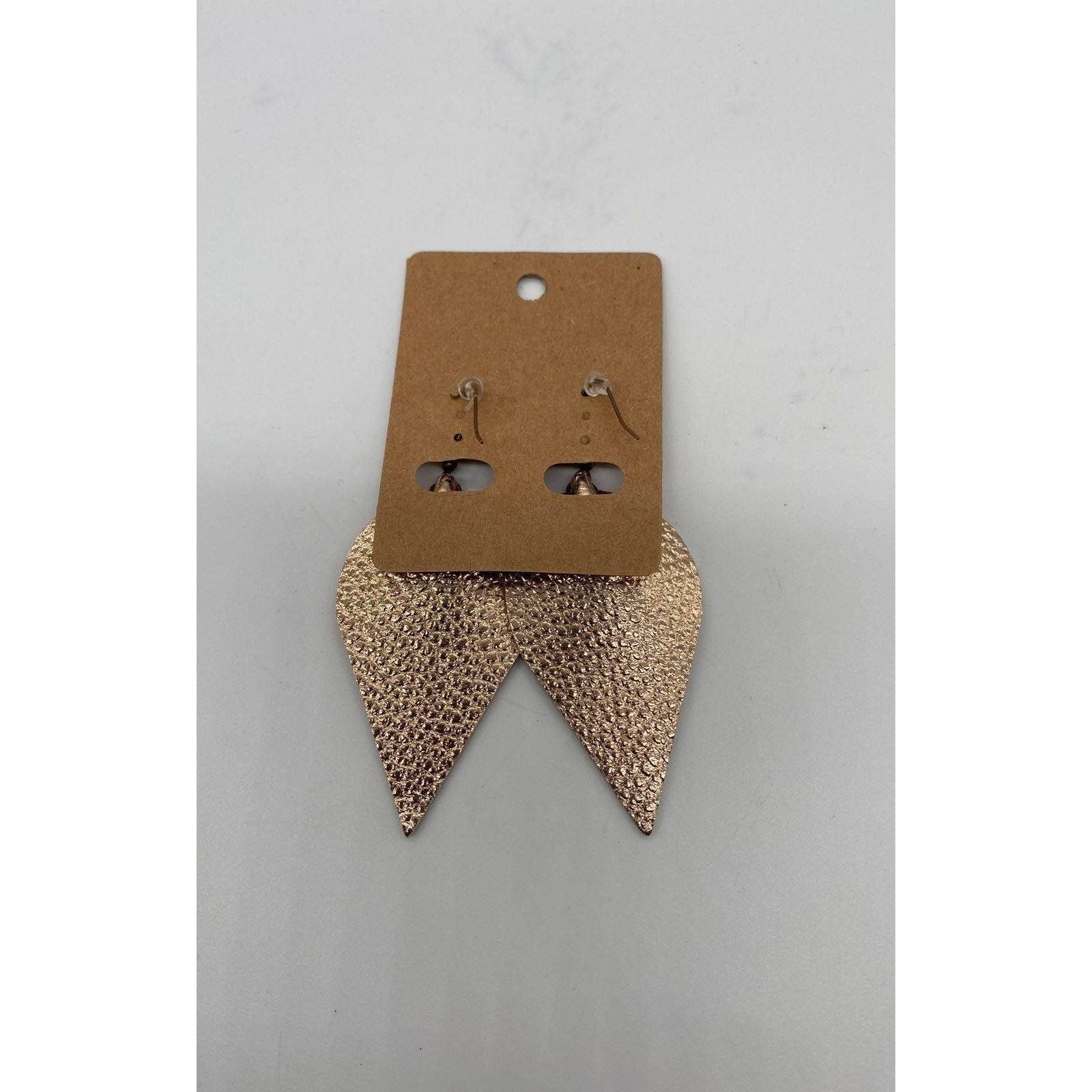 Tear Drop Women’s Rose Gold Texture Earrings Lightweight Hook Dangle