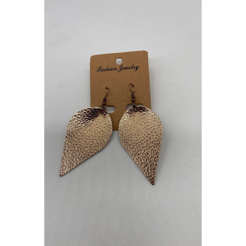 Tear Drop Women’s Rose Gold Texture Earrings Lightweight Hook Dangle