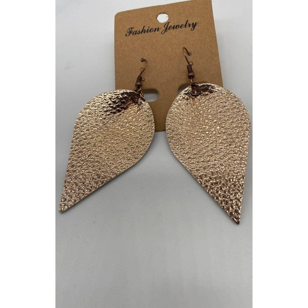 Tear Drop Women’s Rose Gold Texture Earrings Lightweight Hook Dangle