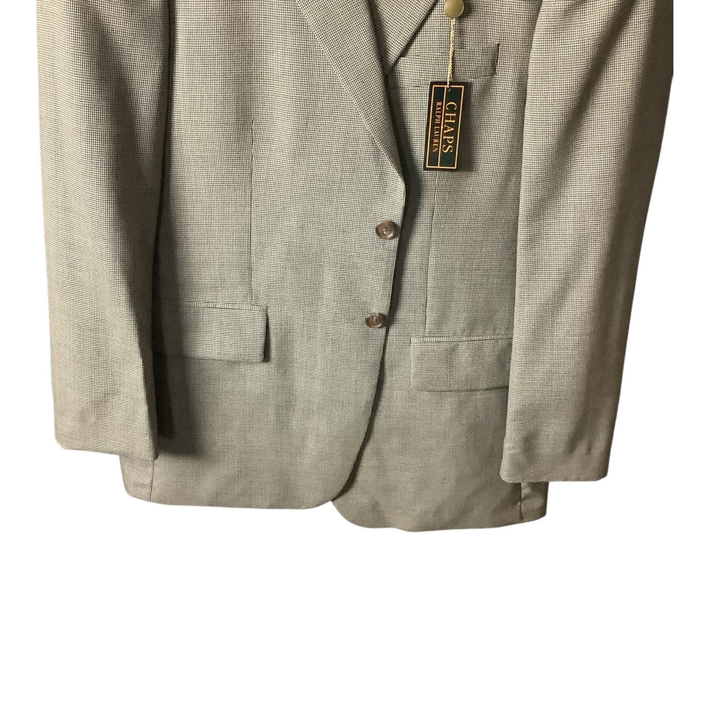 Chaps Ralph Lauren Mens 2-Piece Suit Wool Tailored Fit Black Multicolor 46L