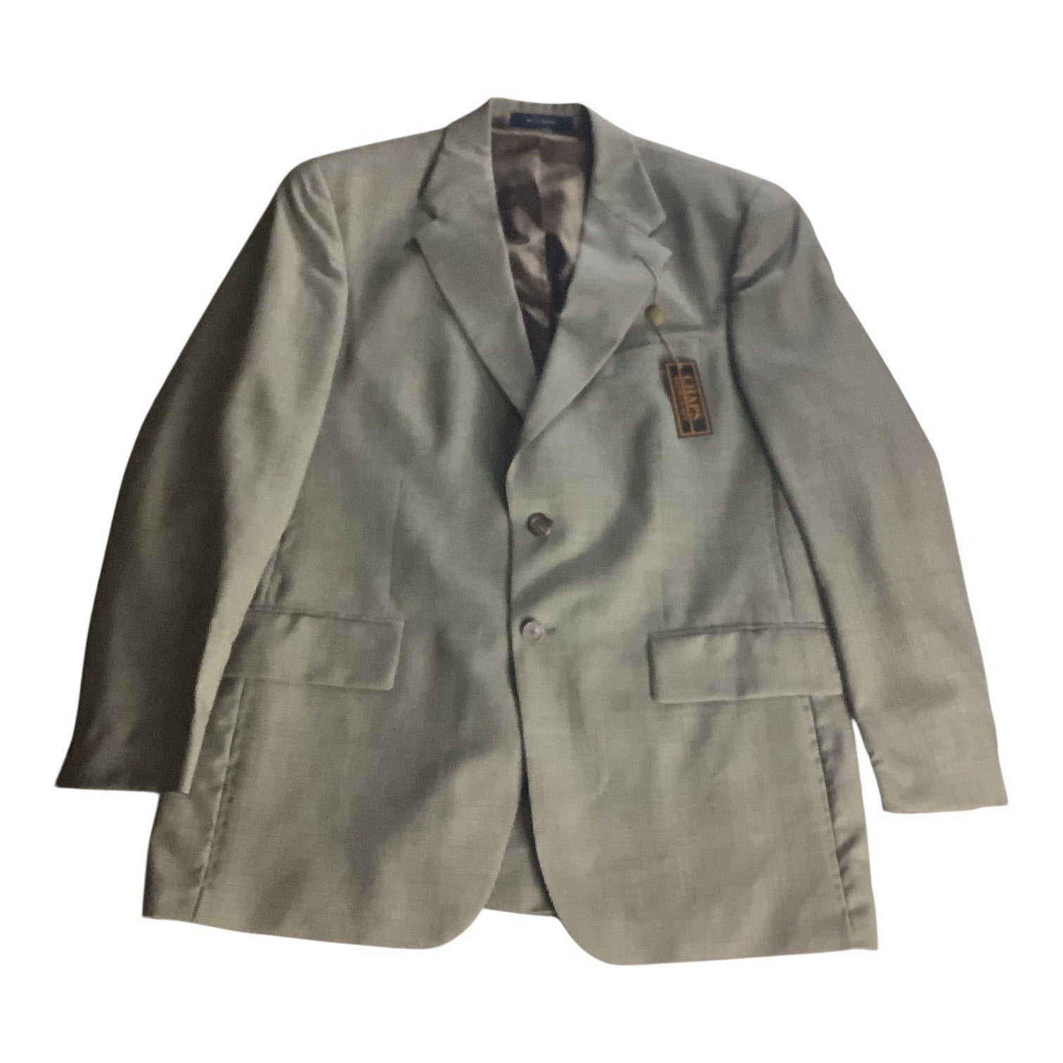 Chaps Ralph Lauren Mens 2-Piece Suit Wool Tailored Fit Black Multicolor 46L