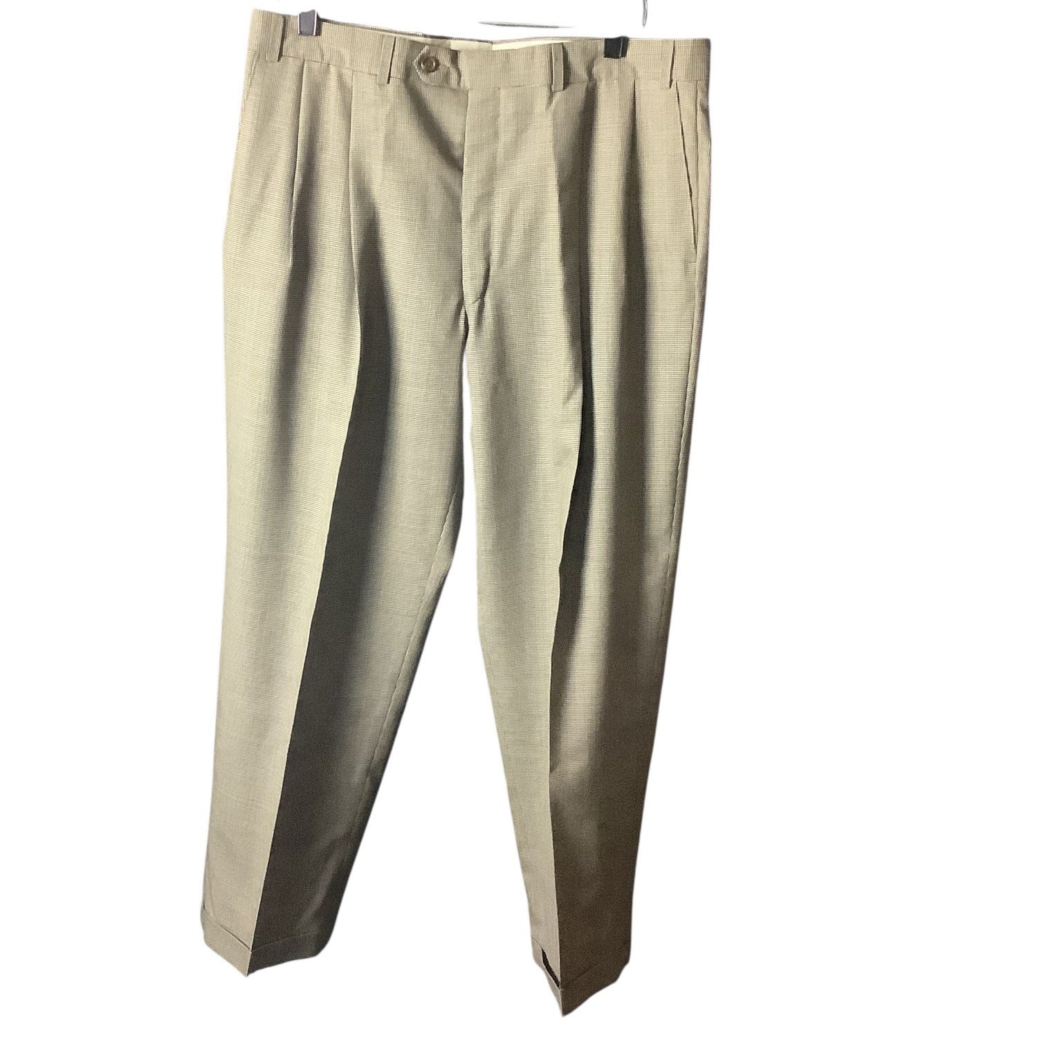 Chaps Ralph Lauren Mens 2-Piece Suit Wool Tailored Fit Black Multicolor 46L