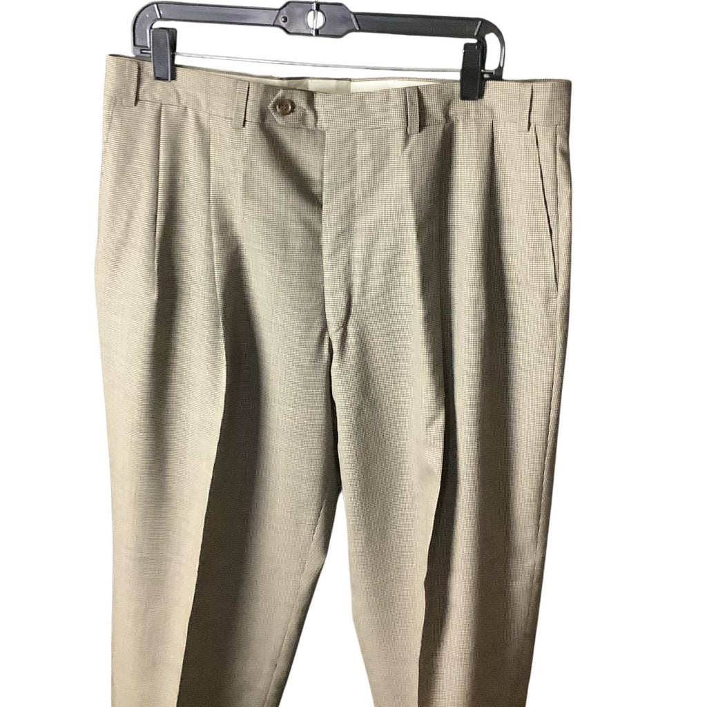 Chaps Ralph Lauren Mens 2-Piece Suit Wool Tailored Fit Black Multicolor 46L