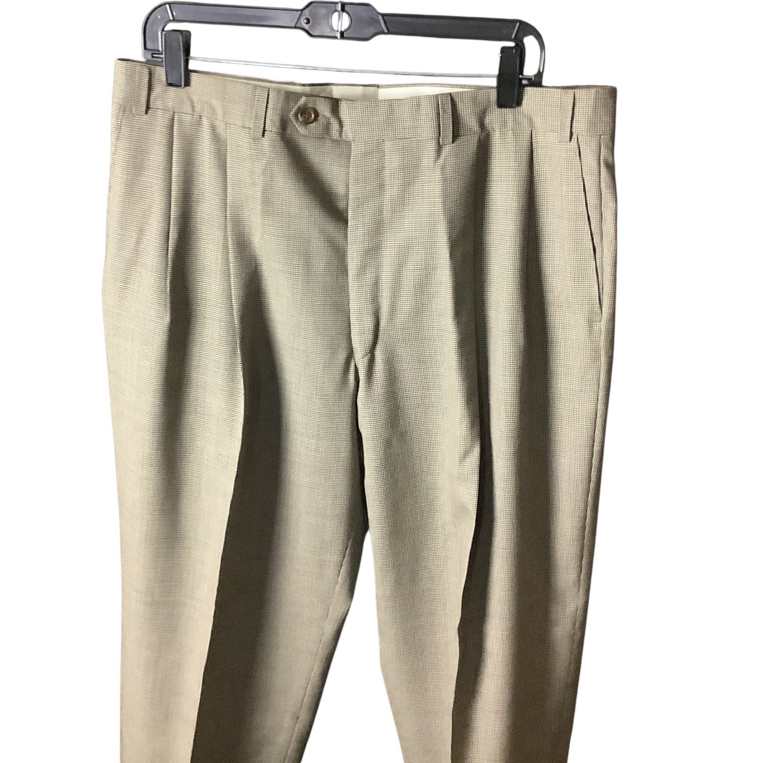 Chaps Ralph Lauren Mens 2-Piece Suit Wool Tailored Fit Black Multicolor 46L