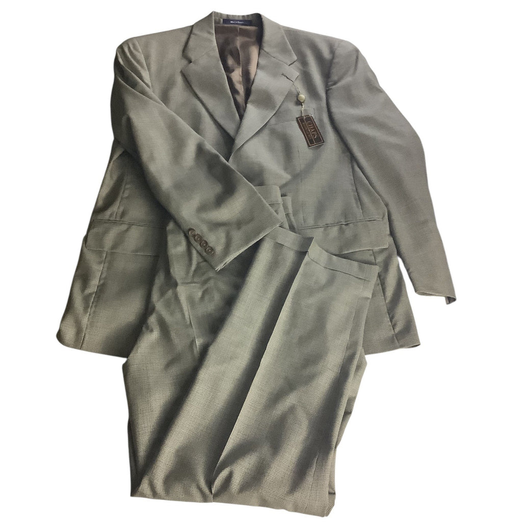 Chaps Ralph Lauren Mens 2-Piece Suit Wool Tailored Fit Black Multicolor 46L