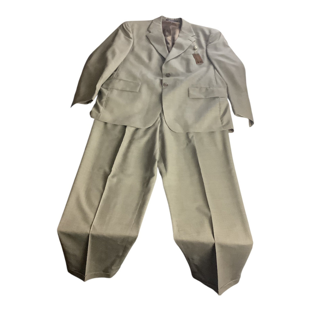 Chaps Ralph Lauren Mens 2-Piece Suit Wool Tailored Fit Black Multicolor 46L