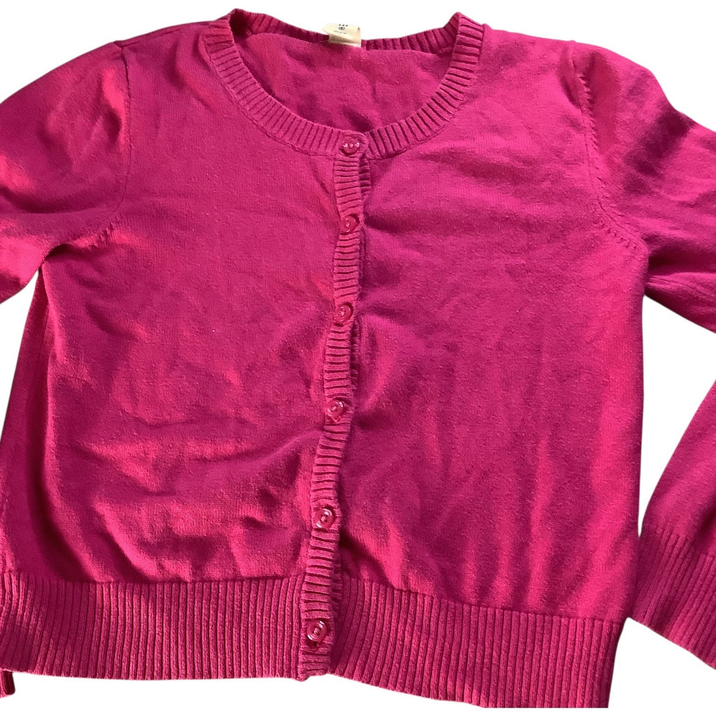 Old Navy Girls Sweater Size M (8) Pink Cardigan W/ Crew Neck Button Front Cotton