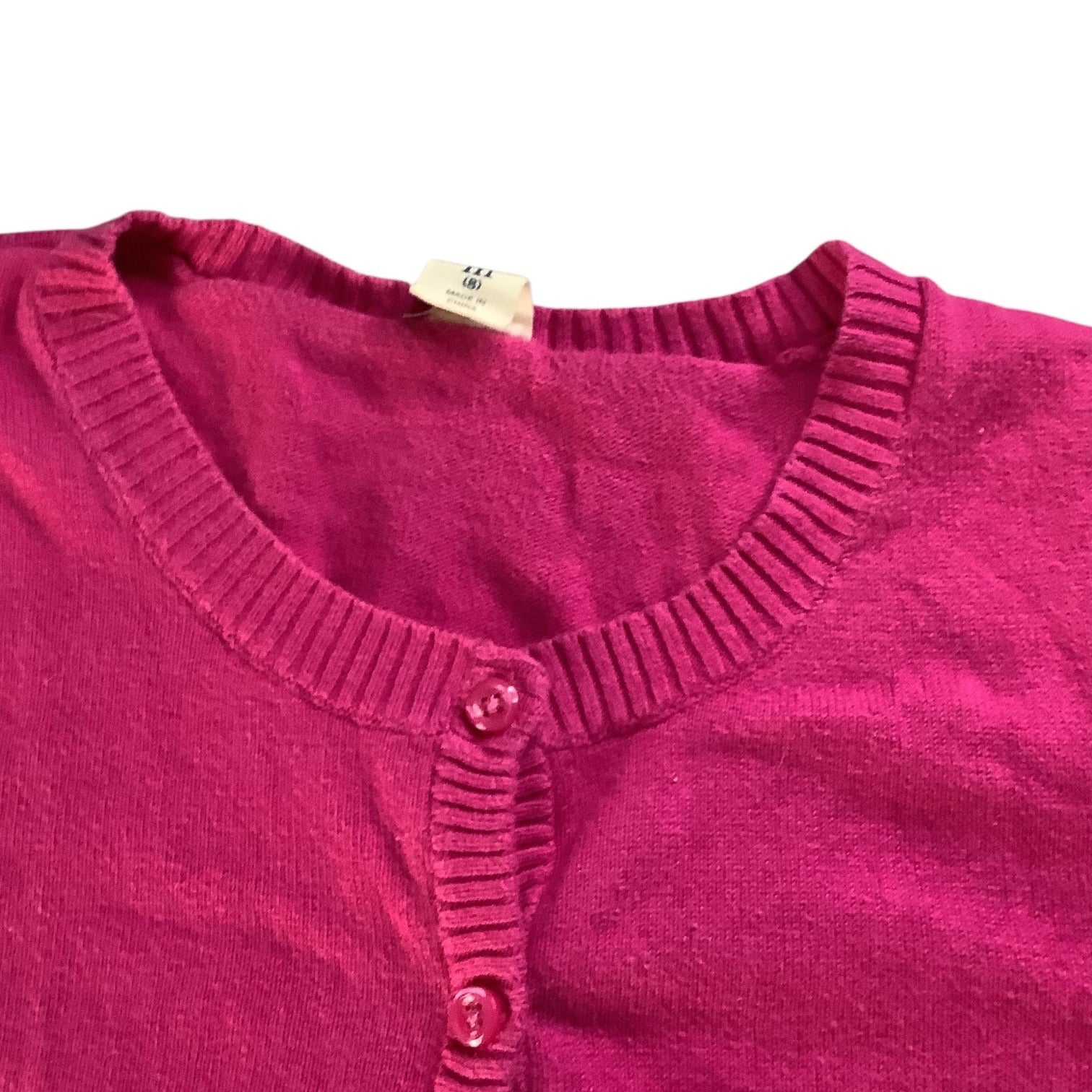 Old Navy Girls Sweater Size M (8) Pink Cardigan W/ Crew Neck Button Front Cotton