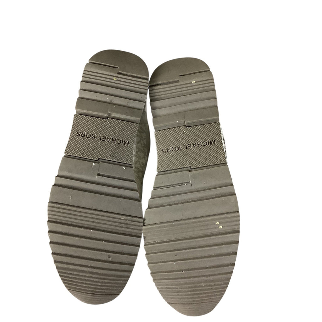 Michael Kors Womens Allie Lace Up Trainers 7M Beige & Metallic MK Monogram