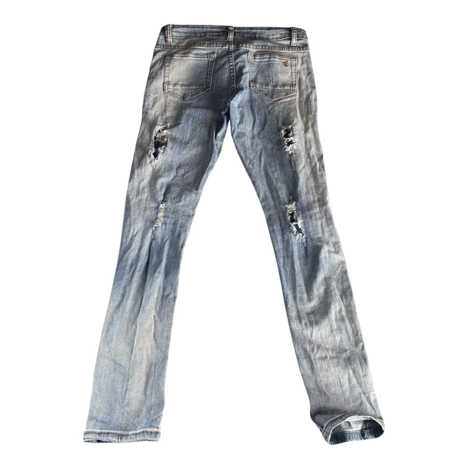 V.I.P Jeans Girls Distressed Denim Slim Fit Size 14 Ripped Five Pocket Style