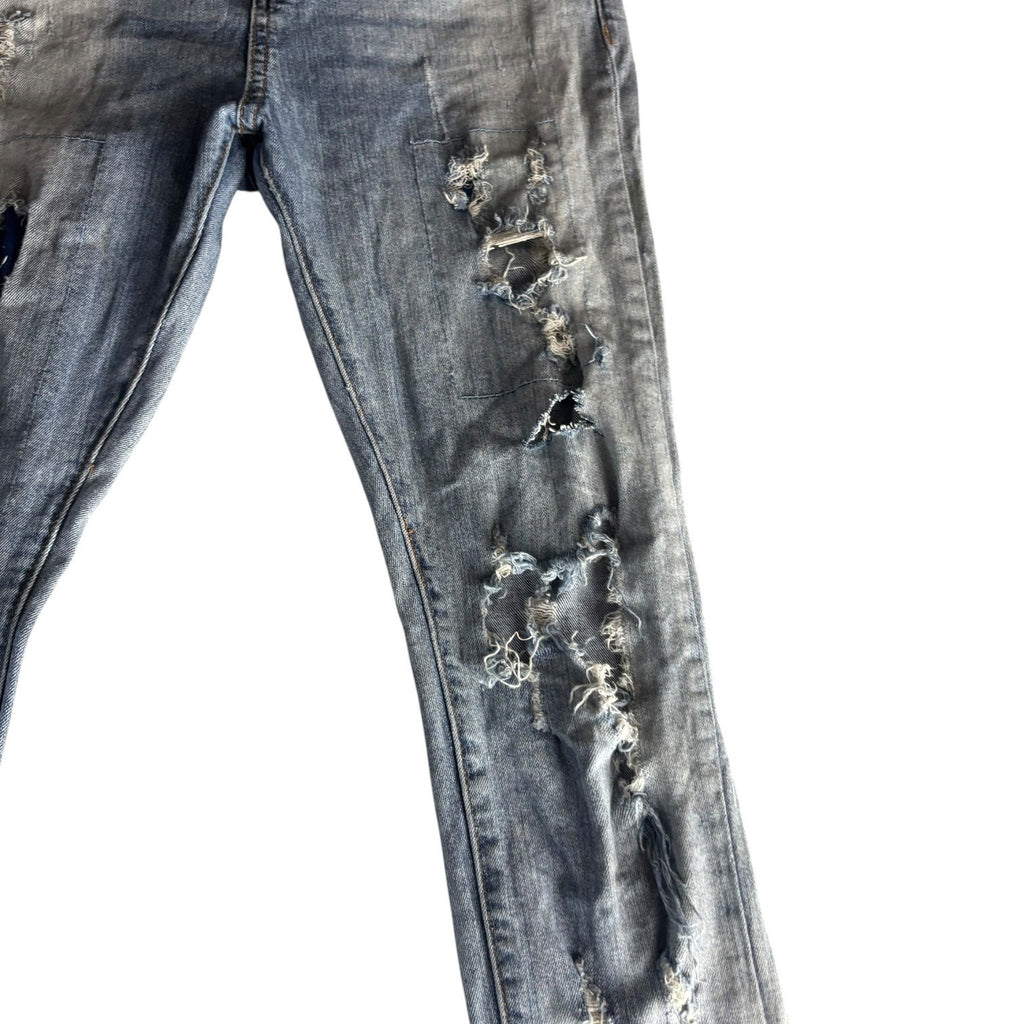 V.I.P Jeans Girls Distressed Denim Slim Fit Size 14 Ripped Five Pocket Style