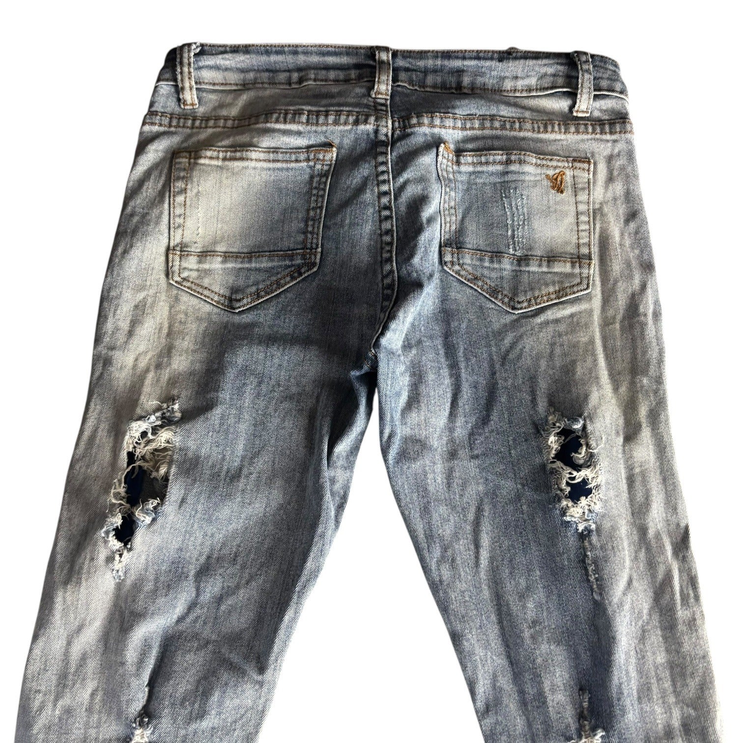 V.I.P Jeans Girls Distressed Denim Slim Fit Size 14 Ripped Five Pocket Style