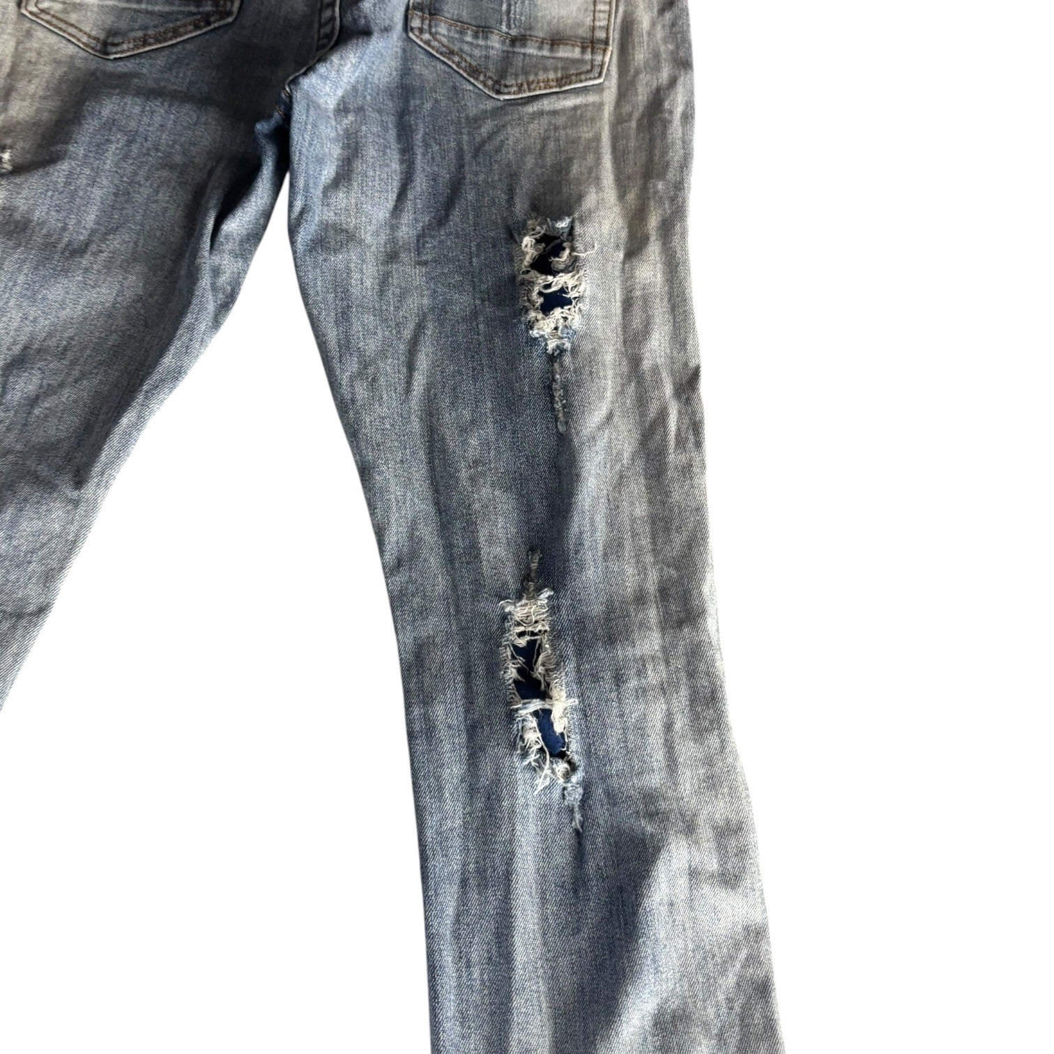 V.I.P Jeans Girls Distressed Denim Slim Fit Size 14 Ripped Five Pocket Style