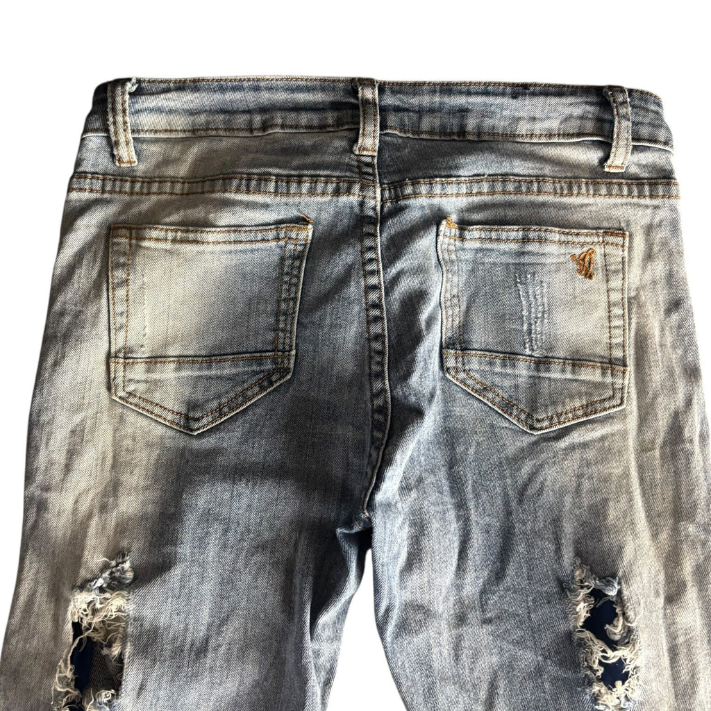 V.I.P Jeans Girls Distressed Denim Slim Fit Size 14 Ripped Five Pocket Style