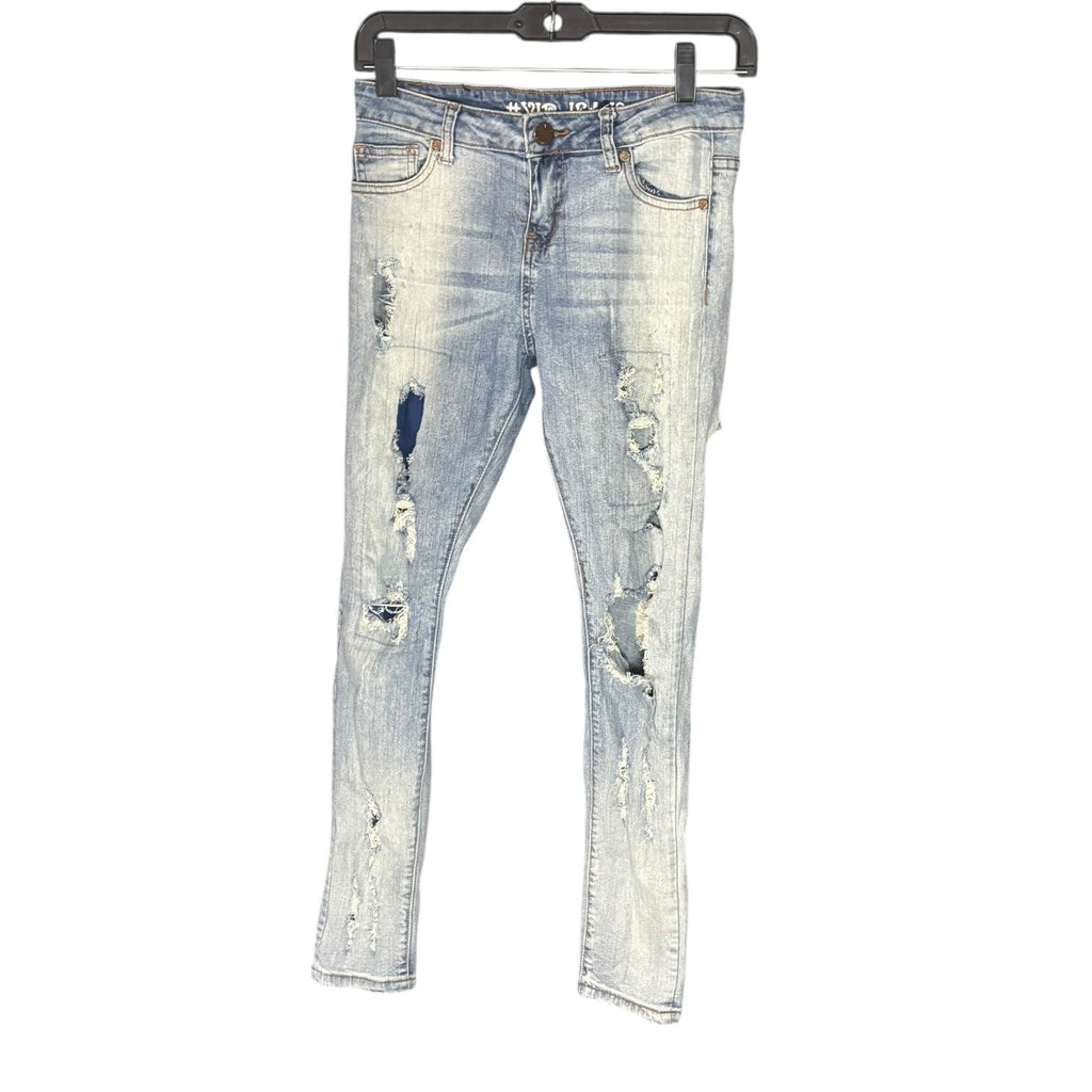 V.I.P Jeans Girls Distressed Denim Slim Fit Size 14 Ripped Five Pocket Style