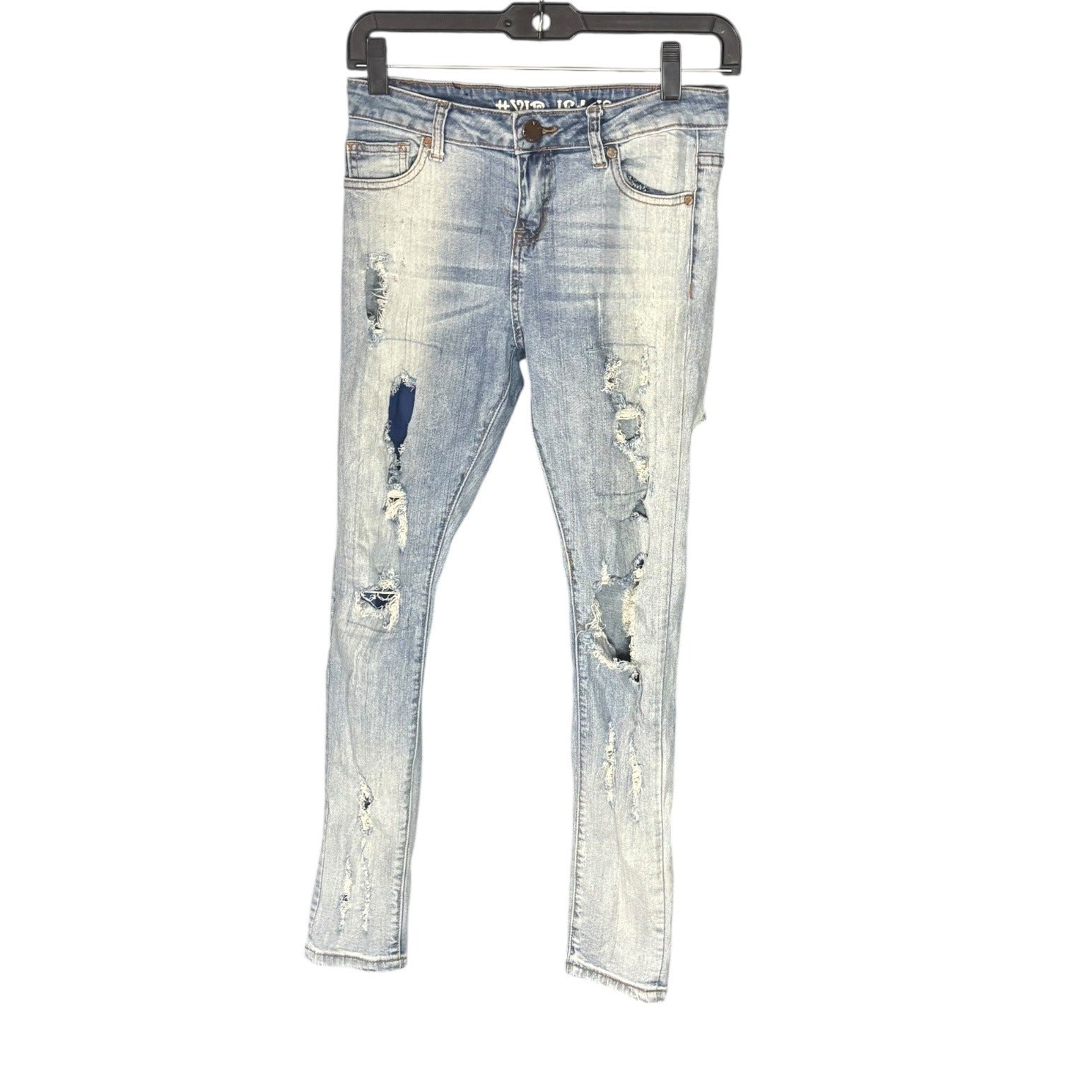 V.I.P Jeans Girls Distressed Denim Slim Fit Size 14 Ripped Five Pocket Style