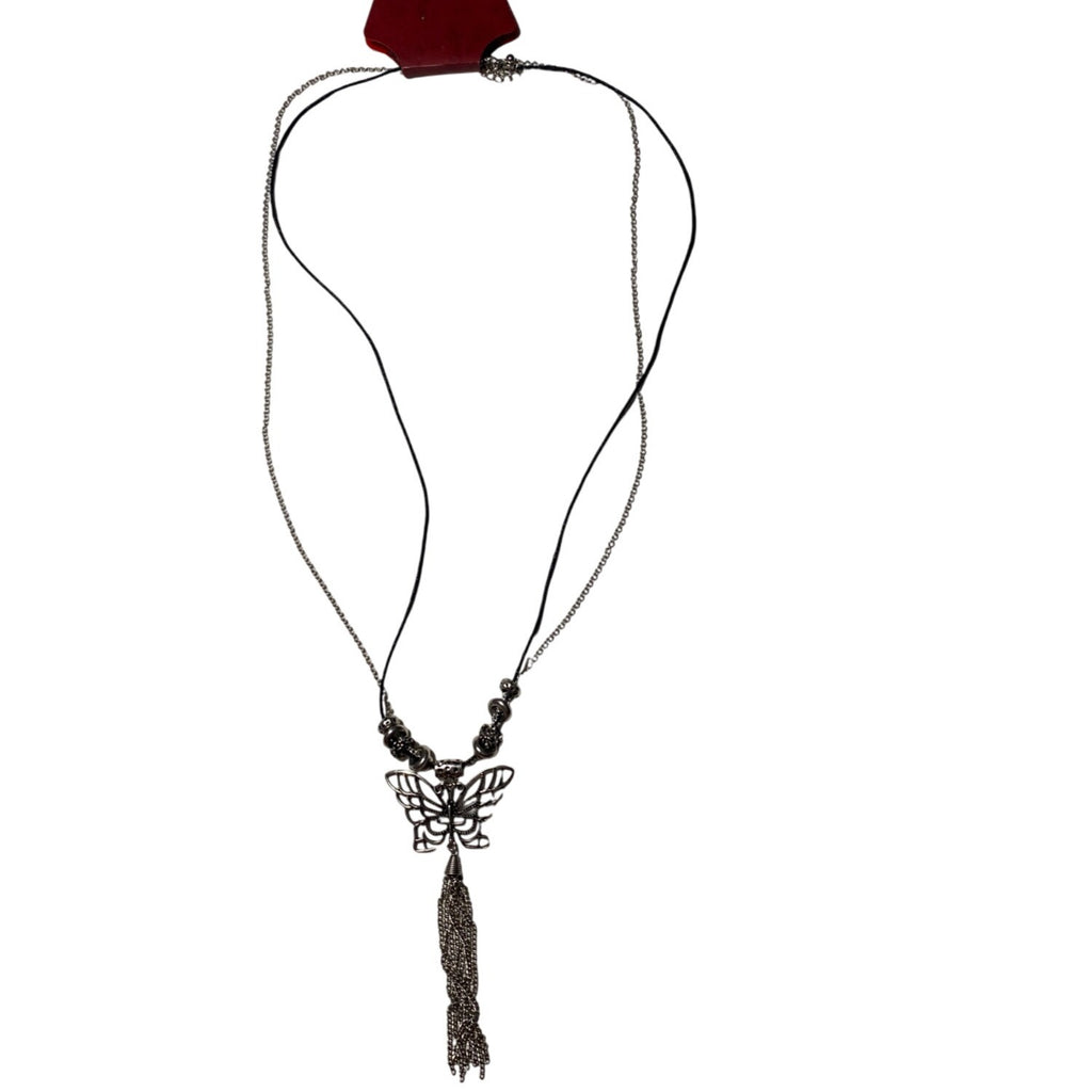 Arizona Jean Co. Women’s Butterfly Pendant Necklace Silver Chain 28" Adjustable