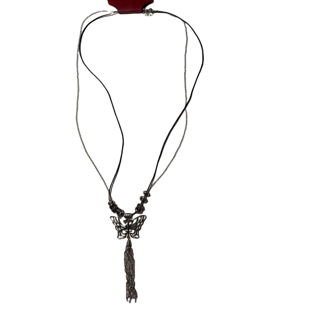 Arizona Jean Co. Women’s Butterfly Pendant Necklace Silver Chain 28" Adjustable