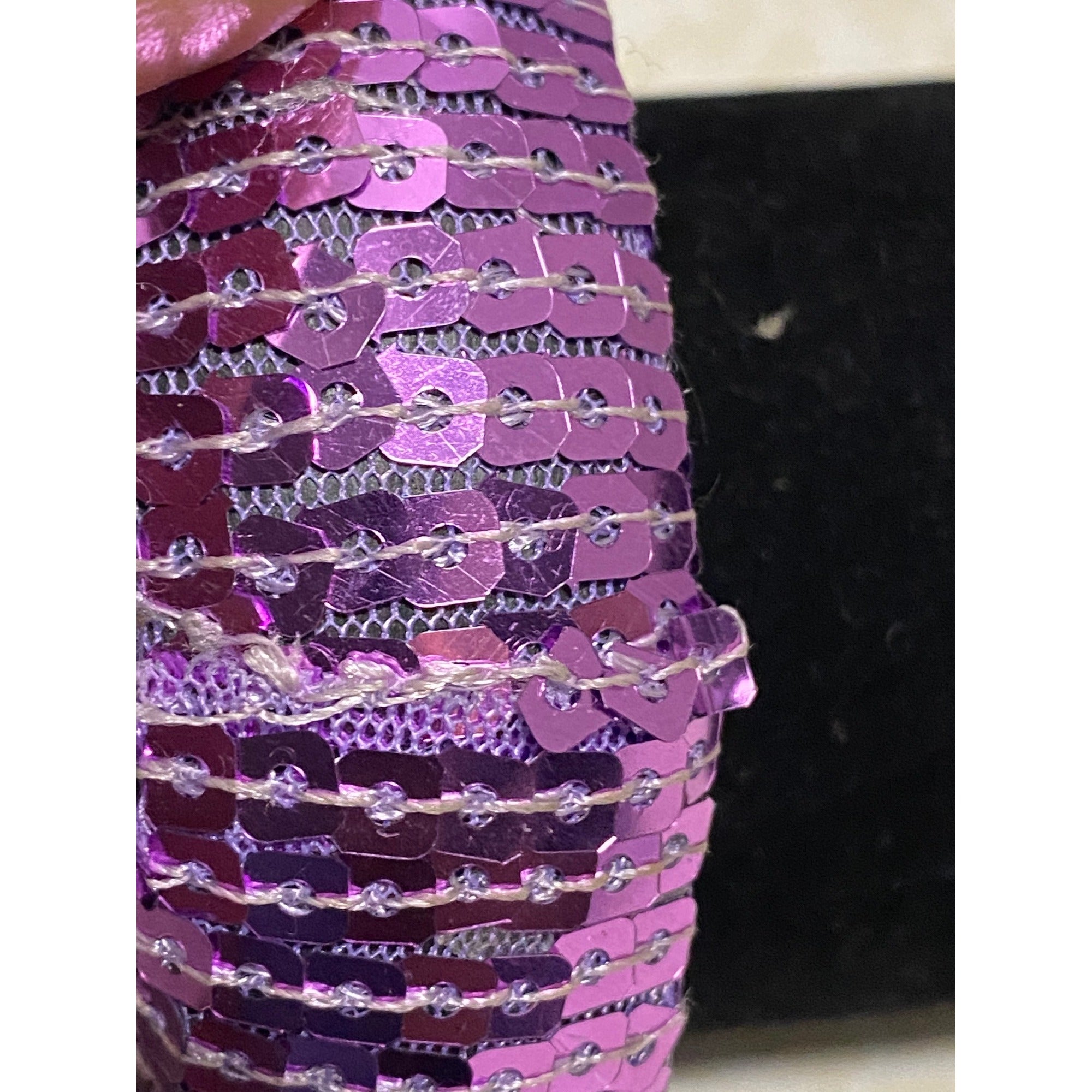 Sequin Embellished Womens Fashion Bangle Bracelet Purple Sparkle Statement Jewelry