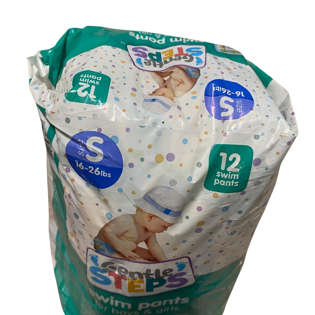 Gentle Steps Swim Pants Diapers For Boys & Girls Size S 16-26 Lbs Small 12 Count