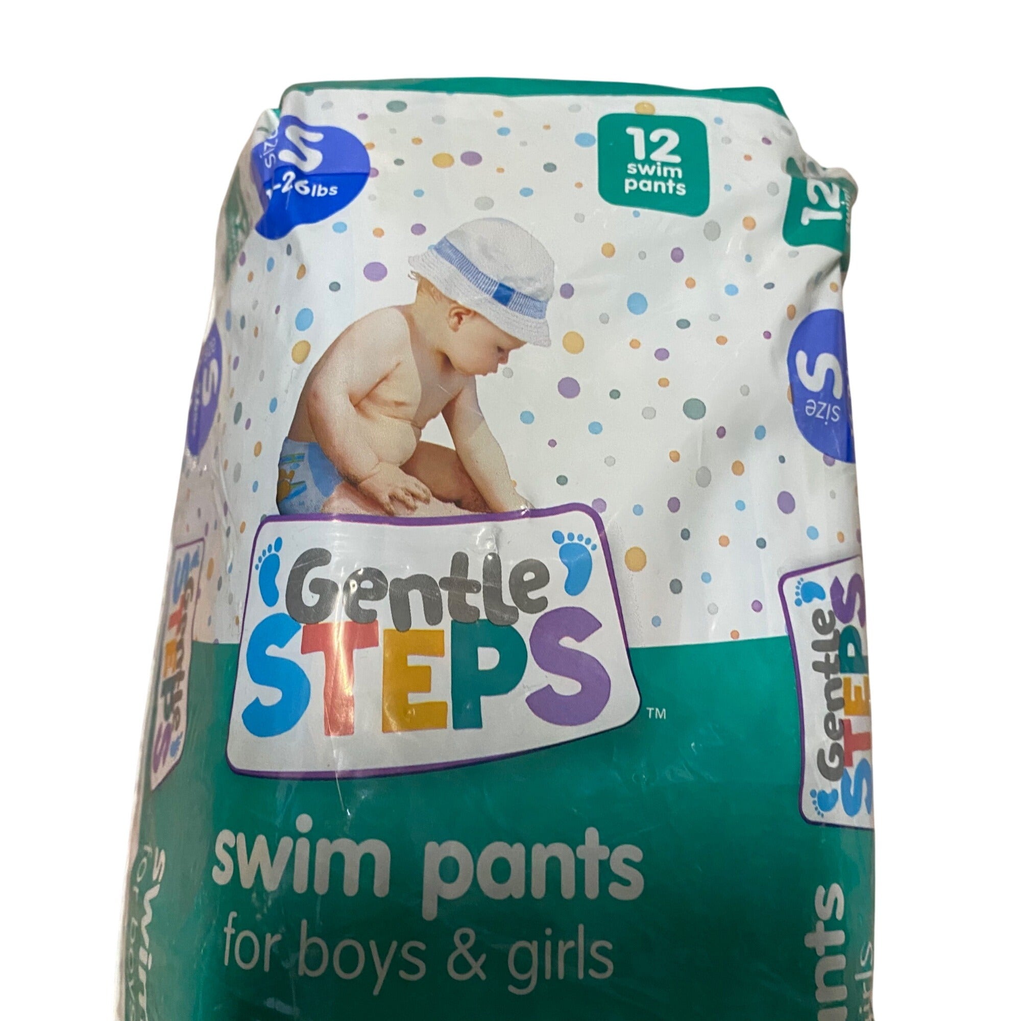 Gentle Steps Swim Pants Diapers For Boys & Girls Size S 16-26 Lbs Small 12 Count