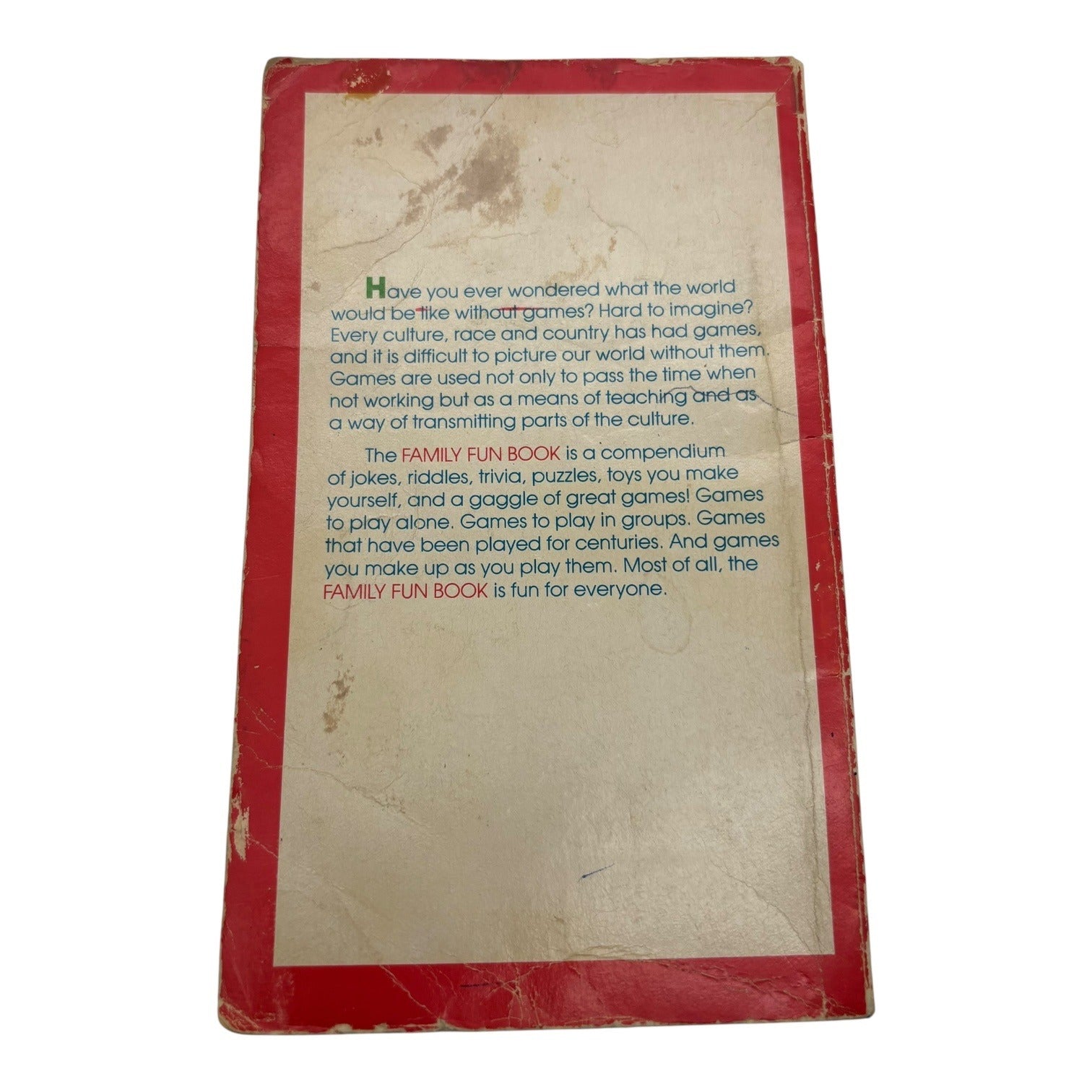 Family Fun Book Vintage Game Activities For All Ages Paperback 1980s