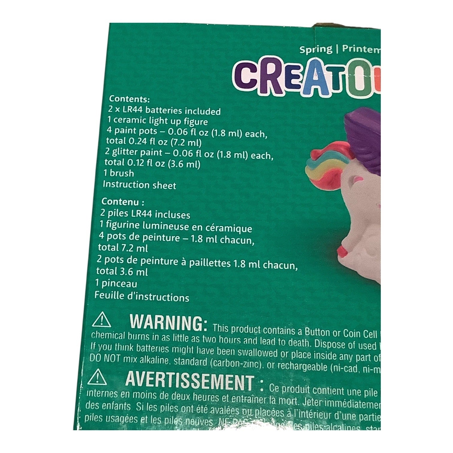 Creatology 3D Ceramic Craft Kit Unicorn Spring Light Up Painting Set For Ages 8+