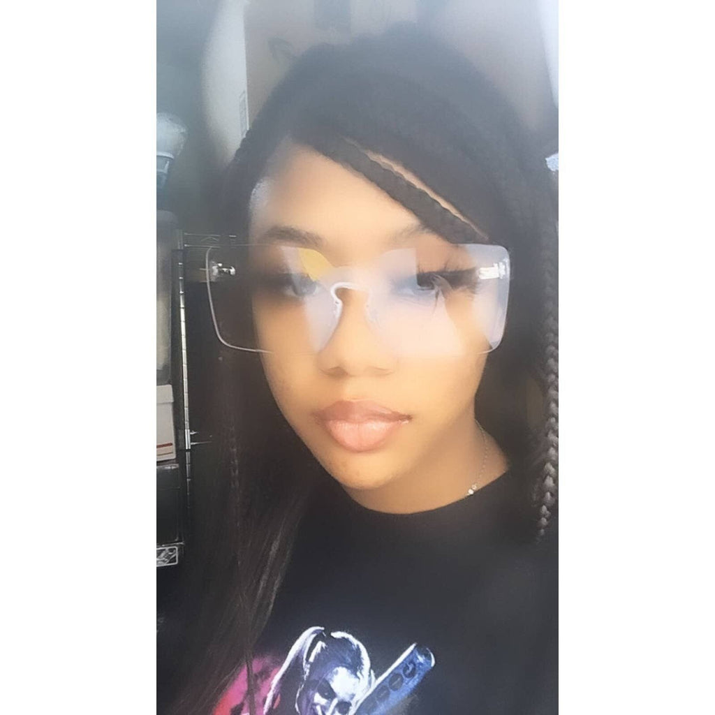 Lovely Fashion Clear Rectangular Sunglasses Women's Lightweight