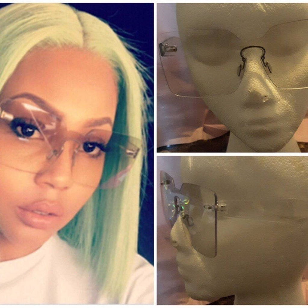 Lovely Fashion Clear Rectangular Sunglasses Women's Lightweight