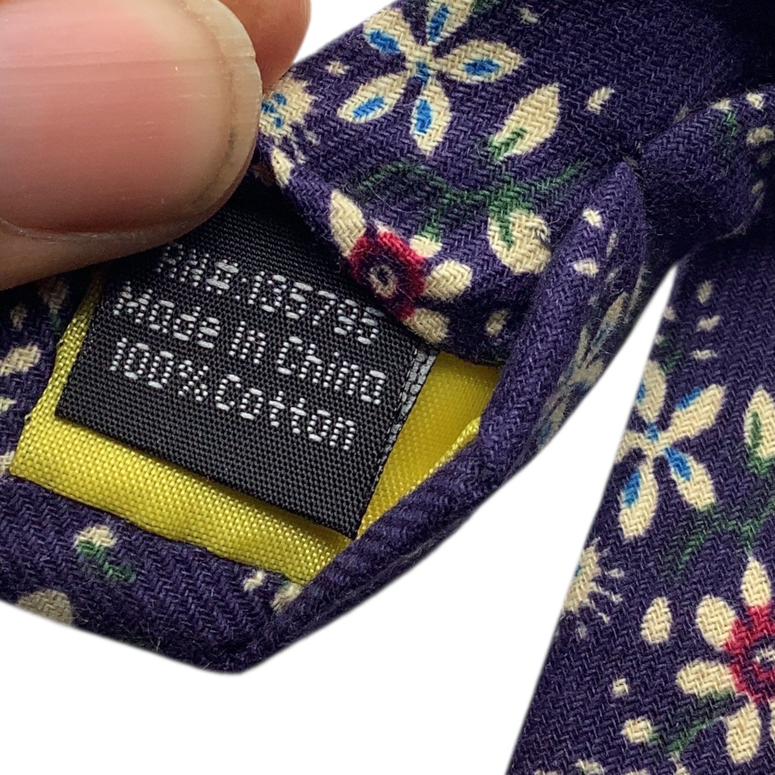 Skinny Tie Madness Mens Floral Blue Cotton Multicolor Skinny Neck Tie Flowers