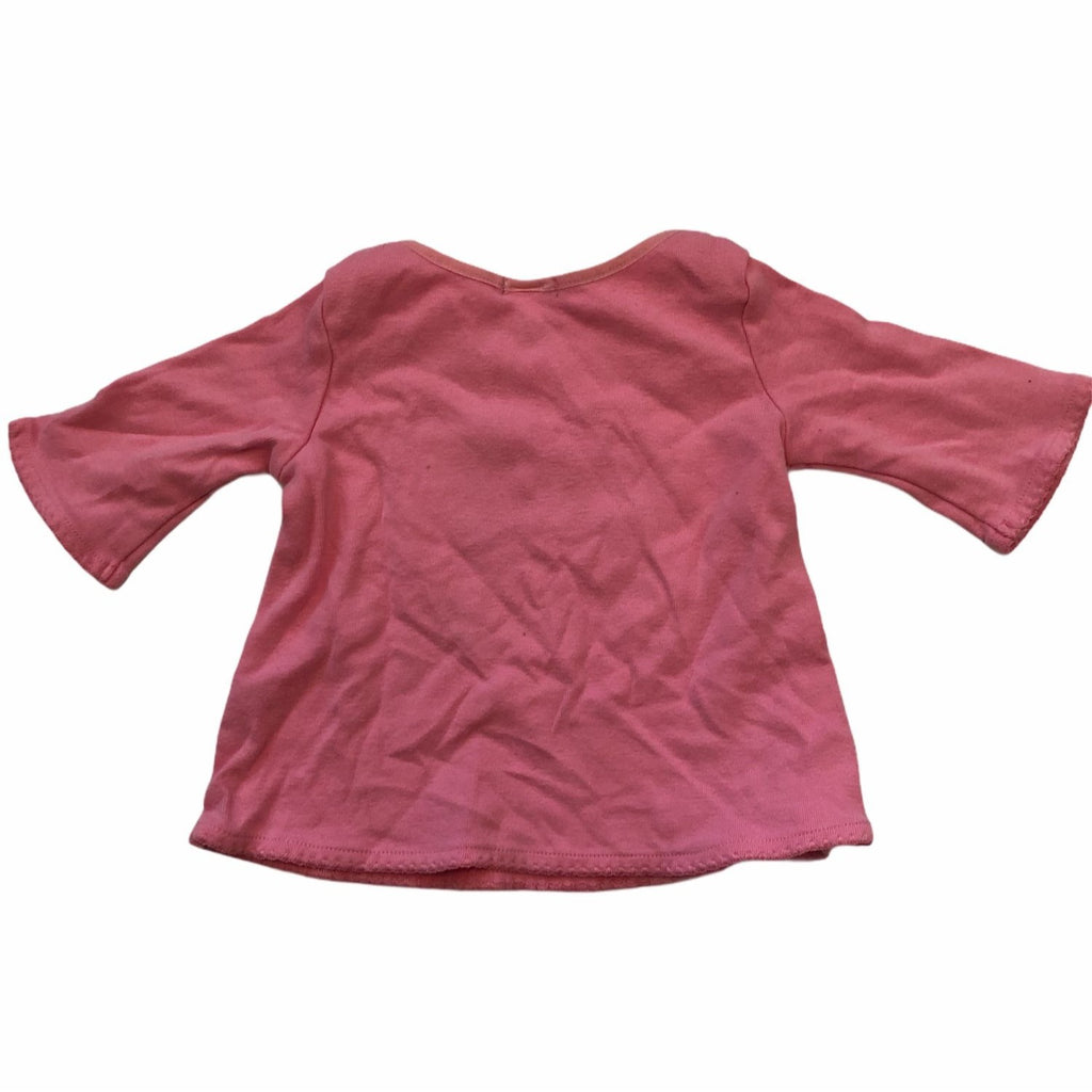 Carters 3M Pink Baby Girl Long-Sleeve Shirt Fruit Applique Cotton Top Lightweight