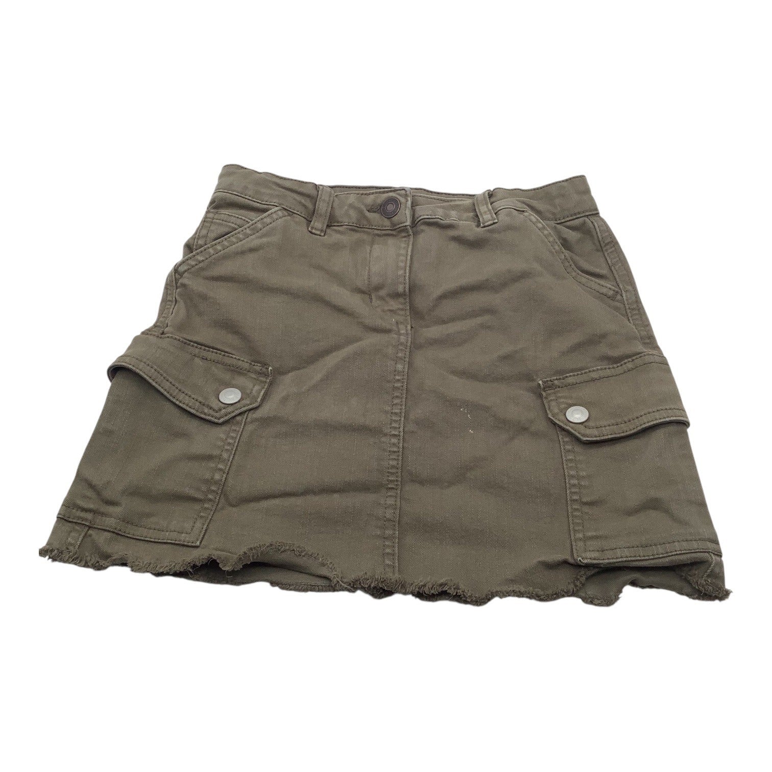 Old Navy Girls Utility Cargo Skirt Size 7 Olive Green Cotton Adjustable Waist