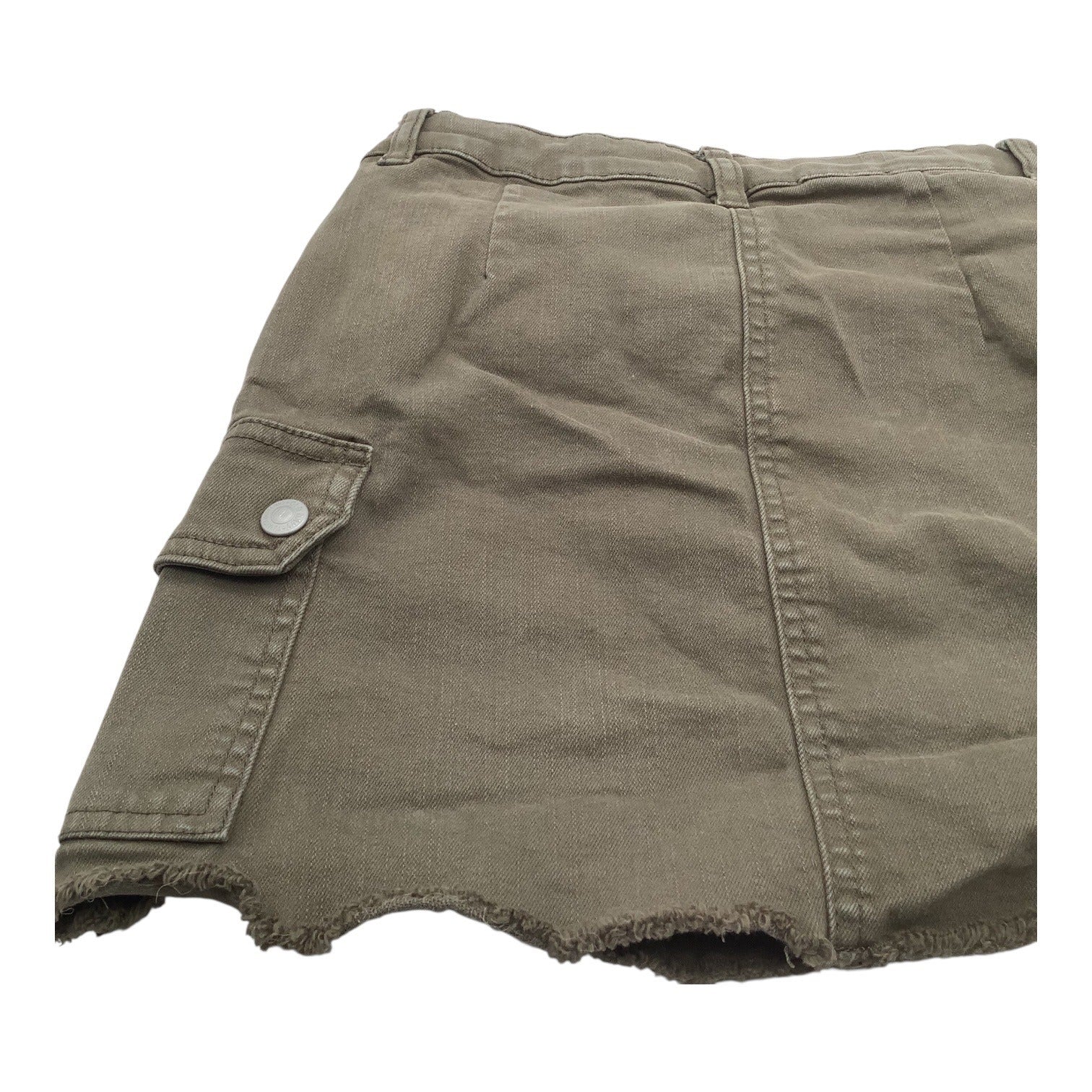 Old Navy Girls Utility Cargo Skirt Size 7 Olive Green Cotton Adjustable Waist