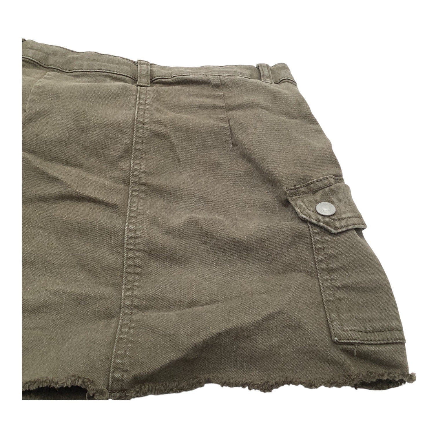 Old Navy Girls Utility Cargo Skirt Size 7 Olive Green Cotton Adjustable Waist