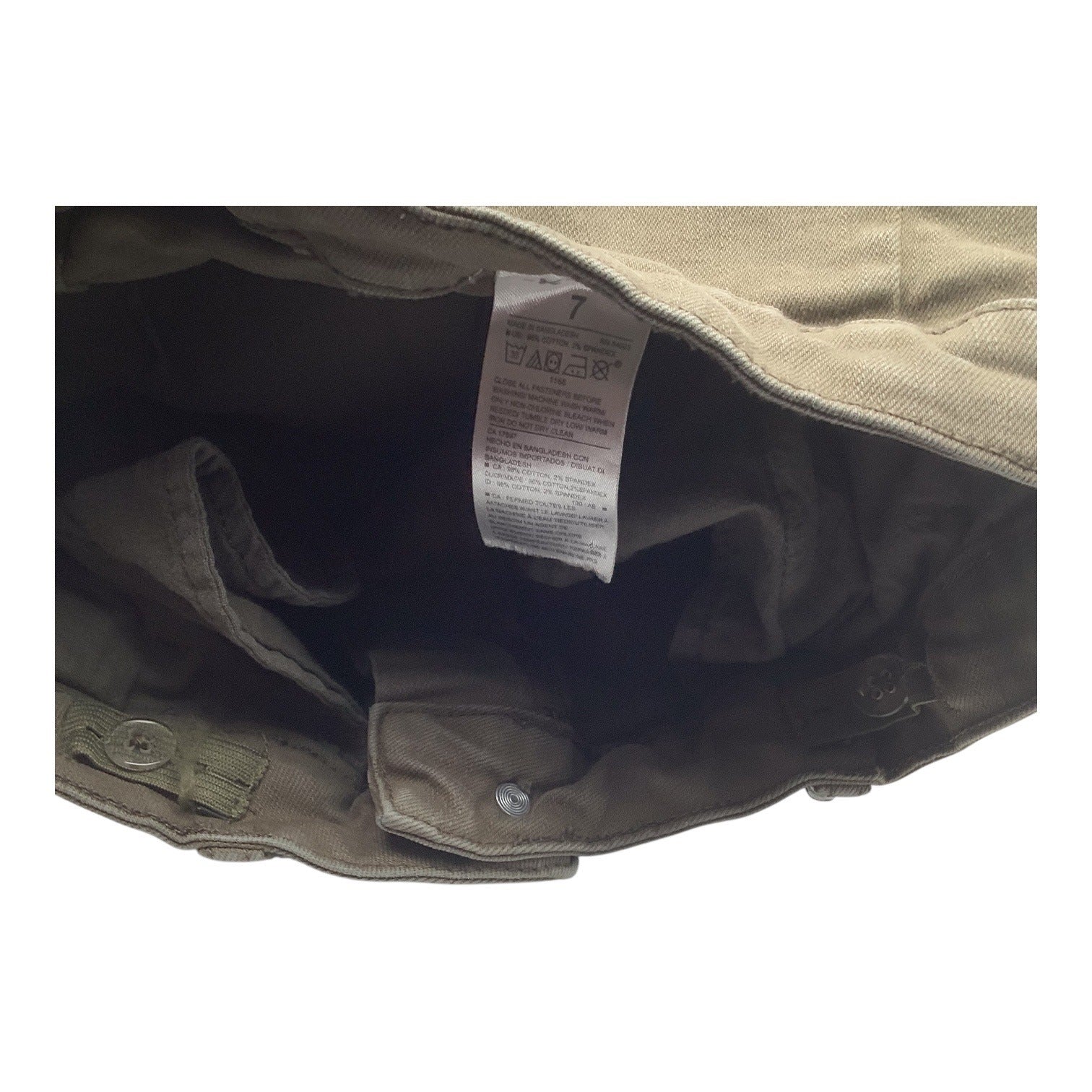 Old Navy Girls Utility Cargo Skirt Size 7 Olive Green Cotton Adjustable Waist