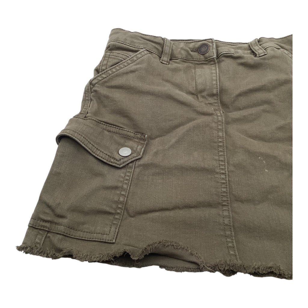 Old Navy Girls Utility Cargo Skirt Size 7 Olive Green Cotton Adjustable Waist