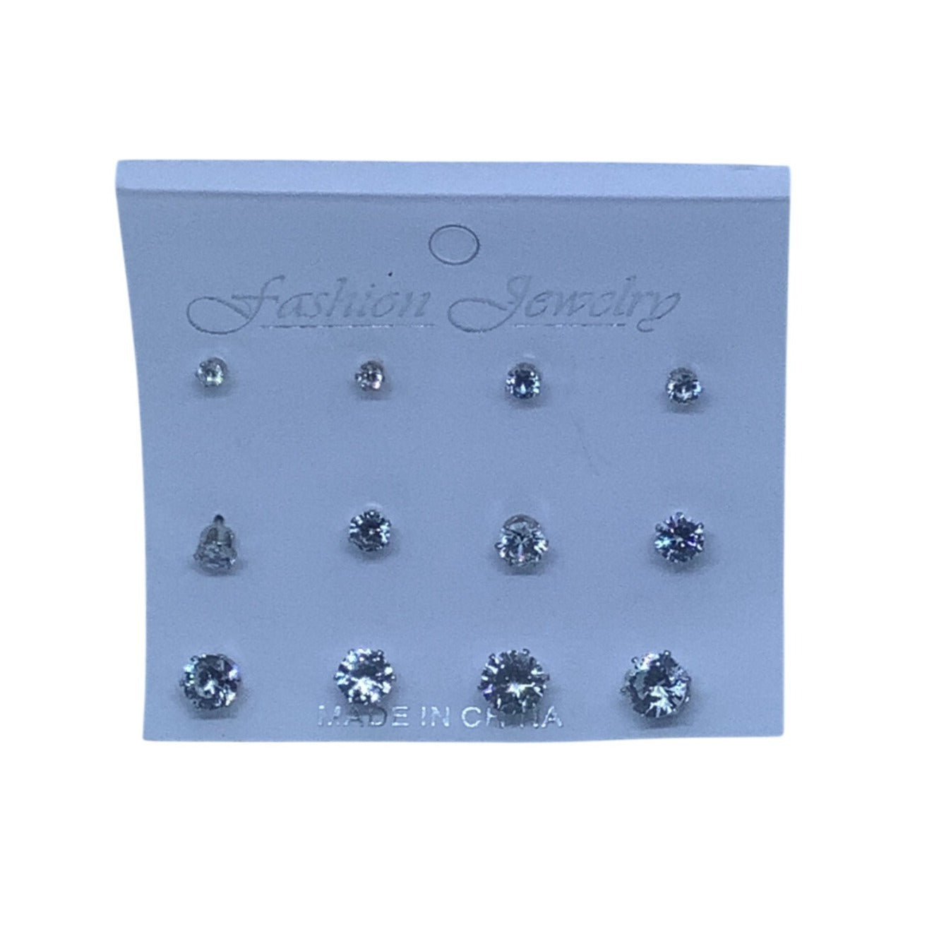 Fashion Jewelry Women's Round Cut Stud Earrings Set 3mm-8mm 6 Pairs