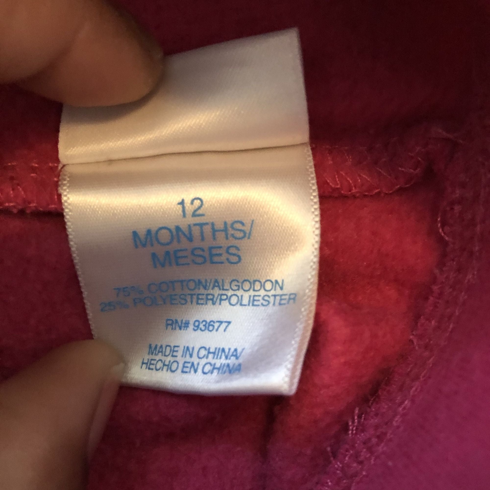 Okie Dokie Baby Girls Size 12M Pink Sweat Pants Drawstring Cotton Blend