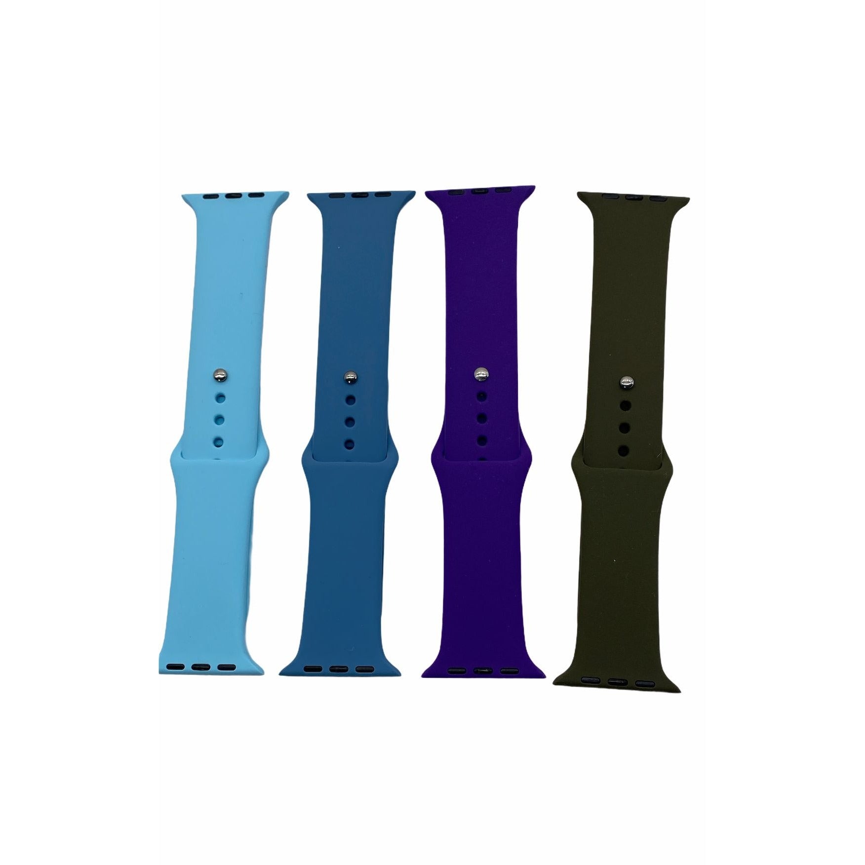 Watch Sports Silicone Bands 42mm 4-Pack Mixed Colors M/L Pin-Tuck Closure